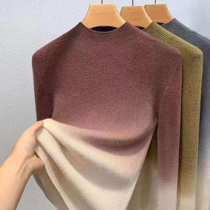 

Женский трикотажный базовый слой с градиентным полуворотом выглядит стройнее осенью и зимой и носится с большим эластичным базовым слоем one size кофейный