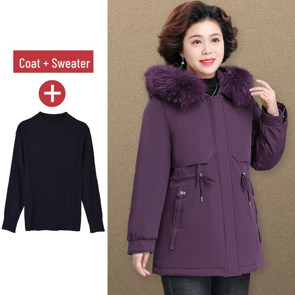 Winter Slimming Parka - Mid-Length Down Jacket for Middle-Aged & Elderly Women (2025 Style)