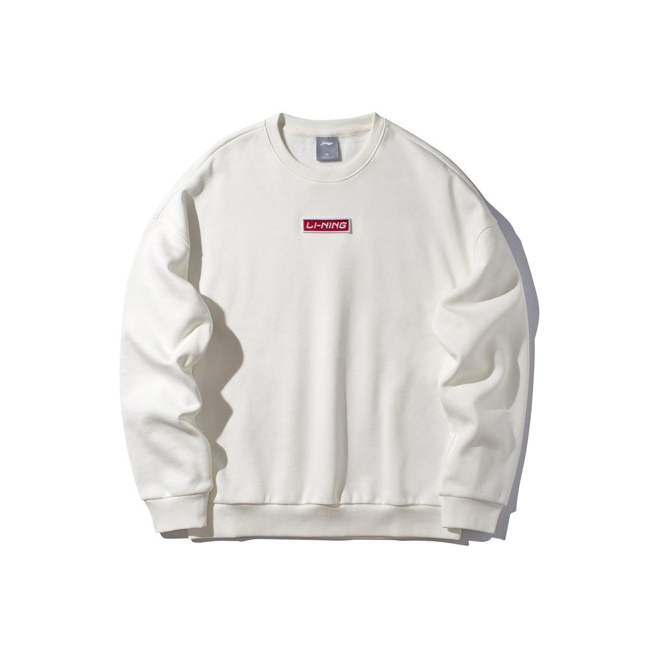 

Li-Ning Повседневный спортивный свитер с круглым вырезом, унисекс, толстовка, цвет белый AWDP696-5 XXL