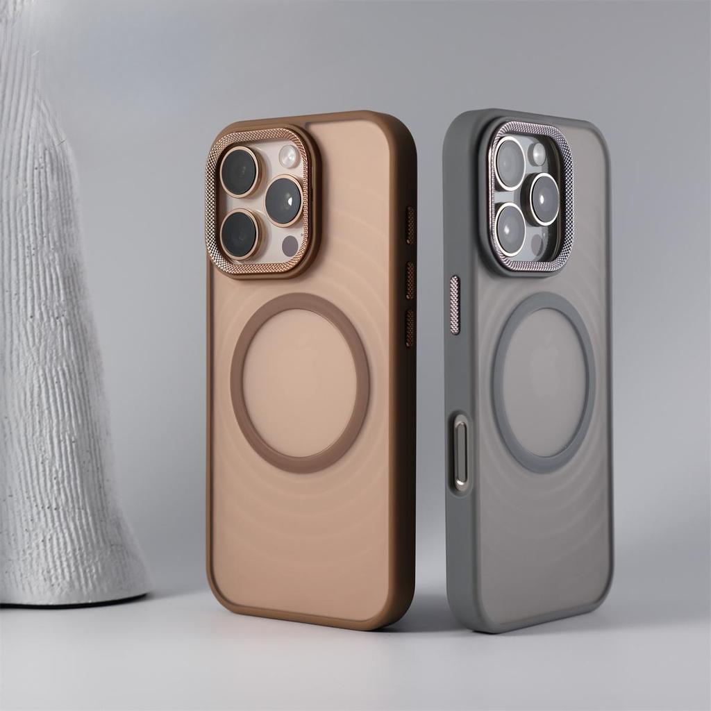 Applicable To Apple 17 Wave Pattern Magnetic Suction Phone Case IPhone 16 Promax Drill Pattern Lens Protective Case 15