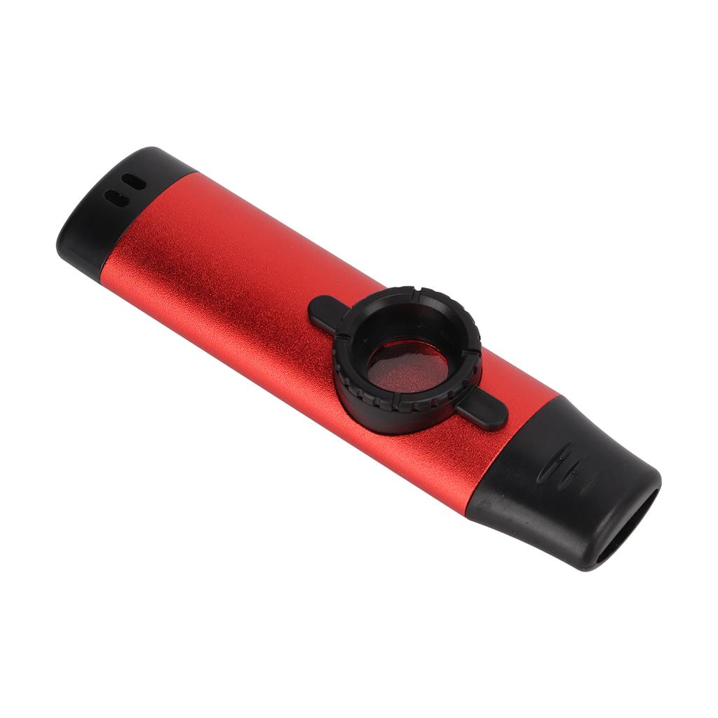 Metall Kazoo Mundstück aus Harz Einstellbare Dichtigkeit Blasinstrument mit Flötenmembranen Rot