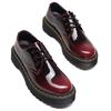 Low-top holes Small leather shoes Women's, men's leather discoloration Red round head Casual students Medium thick muffin bottom Short boots