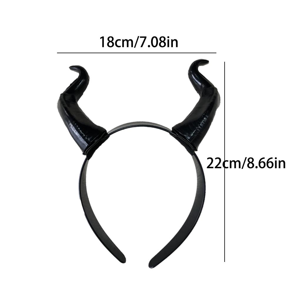 Fascia per capelli da strega regina diavolo con corna nere da donna, fascia per cosplay animale con corna, copricapo testa di diavolo, costume per festa di Natale Halloween