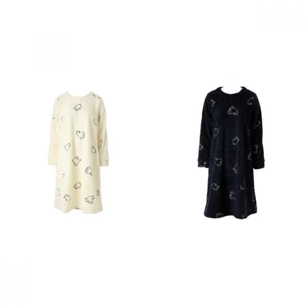 

VenuS Soft Warm Microfiber Polar Bear Embroidery Women S dreSS Vev3967l creamy/100