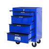Mobile Metal Tool Cabinet with 4 Drawers, 508 mm (20 Inch) and Ball-Bearing Drawer Slides, Organizing Steel Tool Box - Black-Blue
