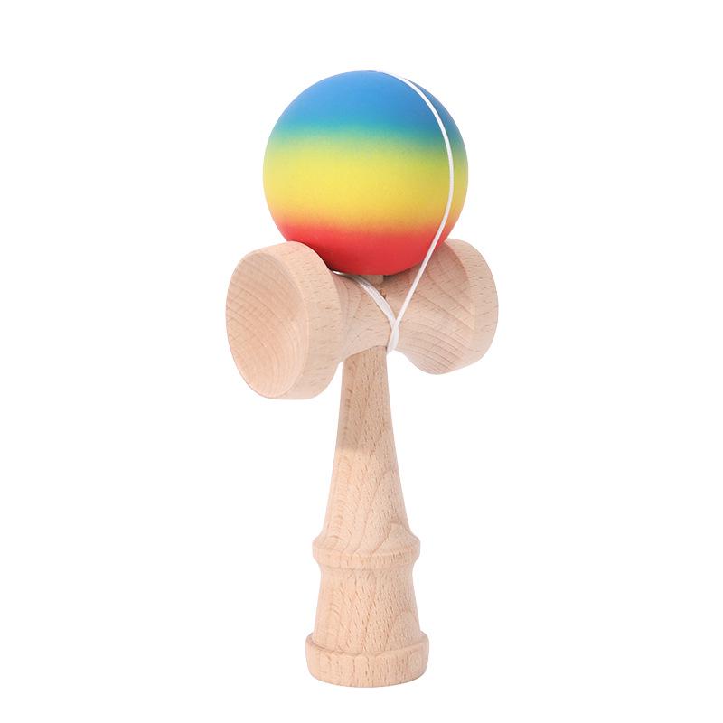 Traditional Bamboo Wood Kendama Skill Toy - Puzzle Ball and Sword Gift