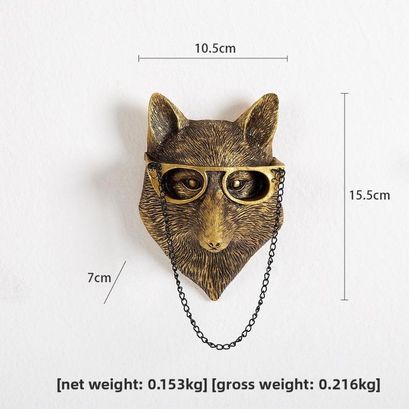 Ancient Bronze-colored Animal Pendant for Indoor Home Decoration, Bedroom, Living Room Fireplace Resin Craft Wall Hanging Stand