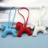 Bag Pendant Imitation Leather Horse Design Key Chain with Exquisite Stitching Hanging Rope Keychain Bag Charm Mobile Phone Accessories