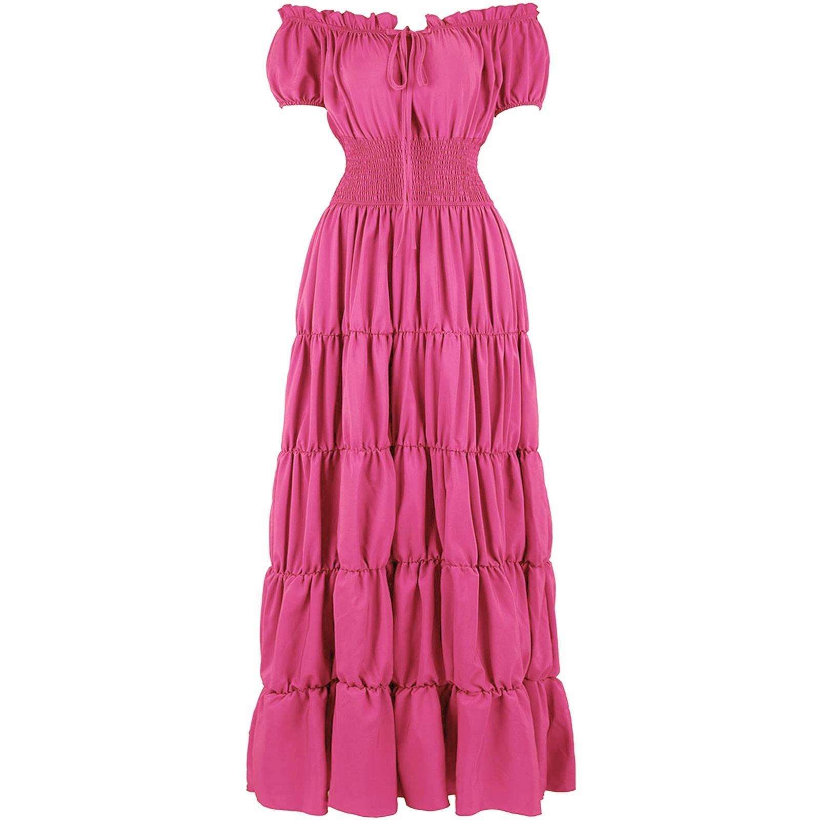 

Платье для женщин, сценический костюм на Хэллоуин, COS, ретро, ​​однотонное платье с поясом, вечернее, вечернее, длинное платье XXL горячий розовый