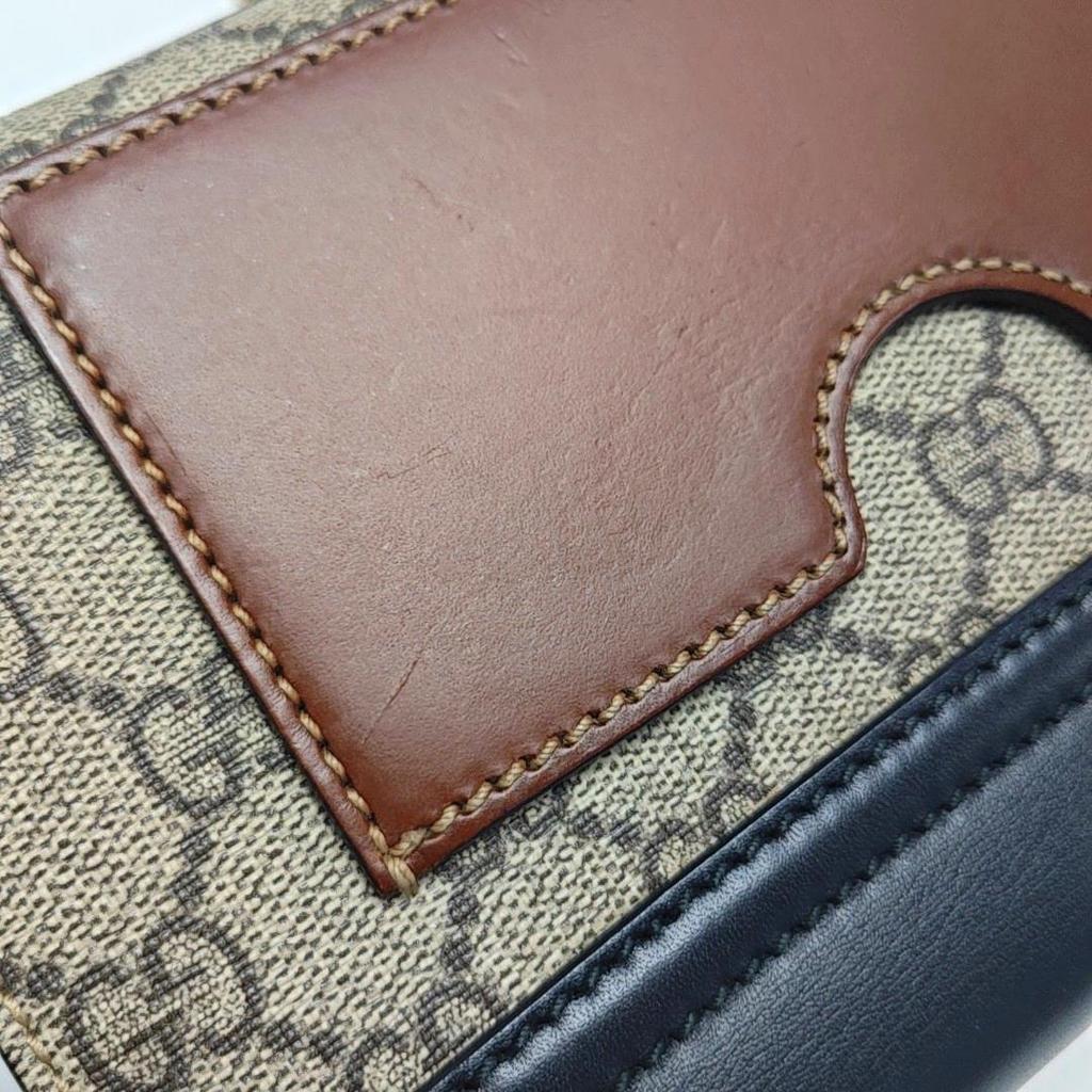 [Pre-Owned] Padlock Moonlight Treasure Box Series Metal Lock Logo Canvas And Leather Crossbody Bag Small - Very Good #A6F0AU