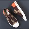 Men's Spring Canvas Shoes: Breathable, Casual, Versatile Low-Top Skate Shoes with Elastic Band.