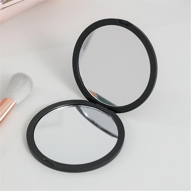 Travel Portable Foldable Vanity Mirror With Regular Glass Panel Double Side Compact Styles Handheld Cosmetic Mirror Tool