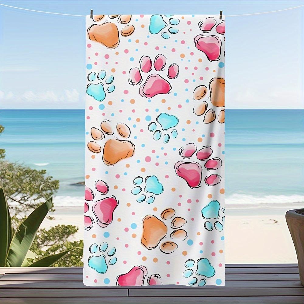 

Cartoon Paw Pattern Large Beach Towel, Lightweight Beach Blanket for Beach Travel Swimming Picnic W30*H60(CM)