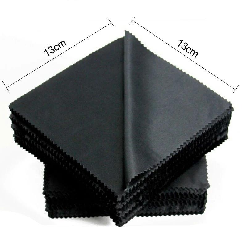 20PCS Black Microfiber Cleaning Cloths - 13x13cm Lens Wipes for Cycling Sunglasses & Eyewear