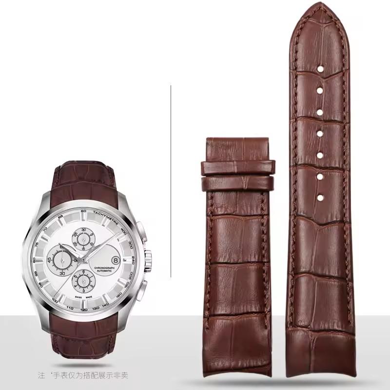 Curved End Genuine Leather Watchband 22mm 23mm 24mm for Tissot Couturier T035 Watch Band Steel Buckle Strap Wrist Bracelet