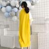 Vestido de Moda de Verano con Parche de Letras para Mujer Suelto Slim Manga Corta Vestidos de Fiesta Y2K Casual Bata Mujer Chic Ropa Femenina
