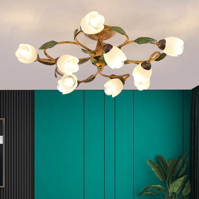 Retro Deckenleuchte Ländliche Landschaft Wohnzimmer Licht Moderne und Einfache Kreative Blume und Pflanze Schlafzimmer Esszimmer Leuchte