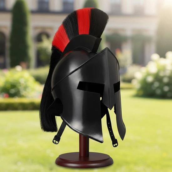 Spartan Helmet 300 Movie with Plume, King Leonidas Greek Warrior Helmet, Wearable Spartan Armor for Cosplay