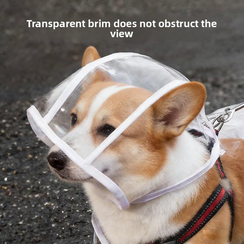Dog Raincoat Cape Pet Raincoat Puppy Transparent Rain Cape Pet Clothes Dog Waterproof and Rainproof