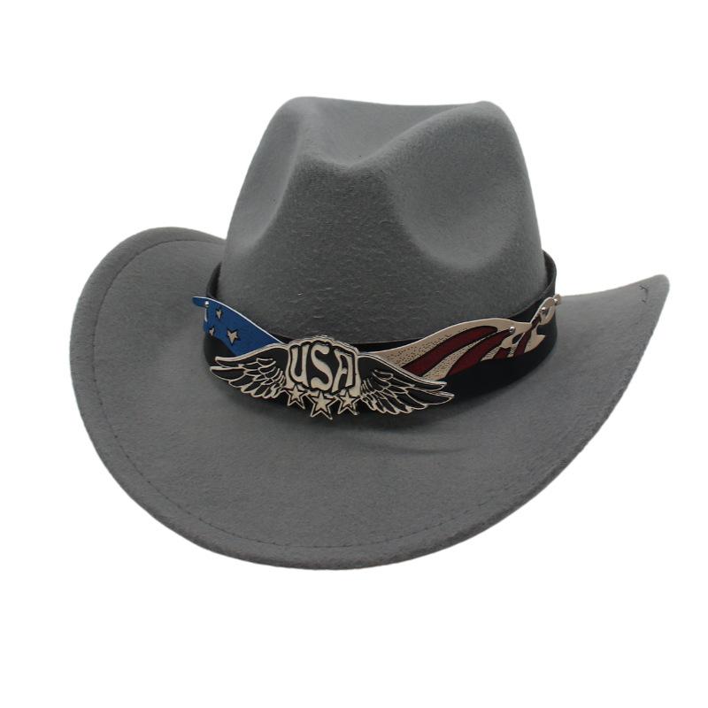 Tibetan Jazz Hat Woolen Shiny Belt Celebrity Style Retro Cowboy Hat Western Cowboy Hat
