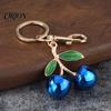 Women Purse Charms Double Cherry Keychain for Women, Golden Plated Alloy Car Key Ring, Decorative Charm Pendant Handbags Backpacks Purses Aesthetic
