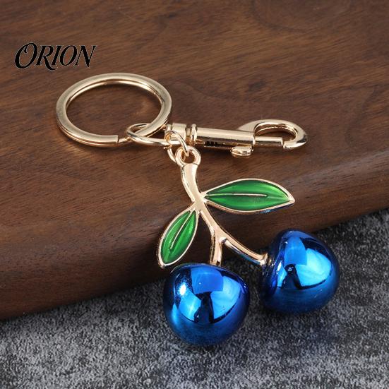 Women Purse Charms Double Cherry Keychain for Women, Golden Plated Alloy Car Key Ring, Decorative Charm Pendant Handbags Backpacks Purses Aesthetic
