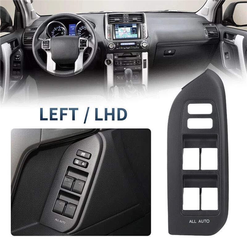 QQ-Left Side Window Control Switch Button Assembly Panel Bezel Trim For Toyota Land Cruiser Prado LC150 2010- LHD