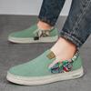 Classic Men's Style Canvas Shoes Slip-On Breathable Soft Bottom Multi-Layered Rubber Sole Casual Flats  Lightweight Versatile