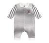 Petit Bateau Jumpsuit 74cm A0EKQ, Off-White/Navy, 12-Month Size,