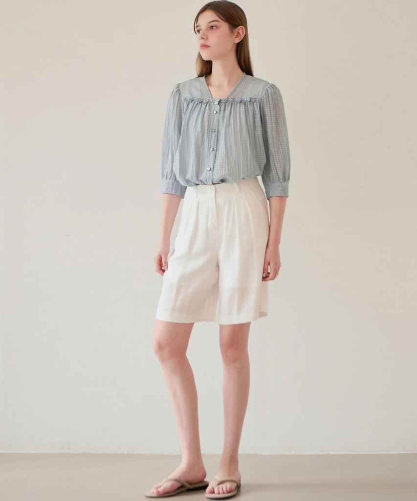LUSIDA Pebe Linen Knee-Length Pants_3 Colors