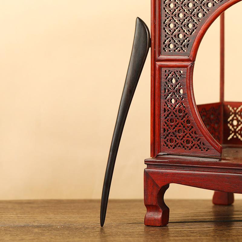 Ebony Hairpin, Ancient Hairpin, Simple Modern Disc Hairpin, Wooden Hairpin, Chinese Hanfu Cheongsam Headdress