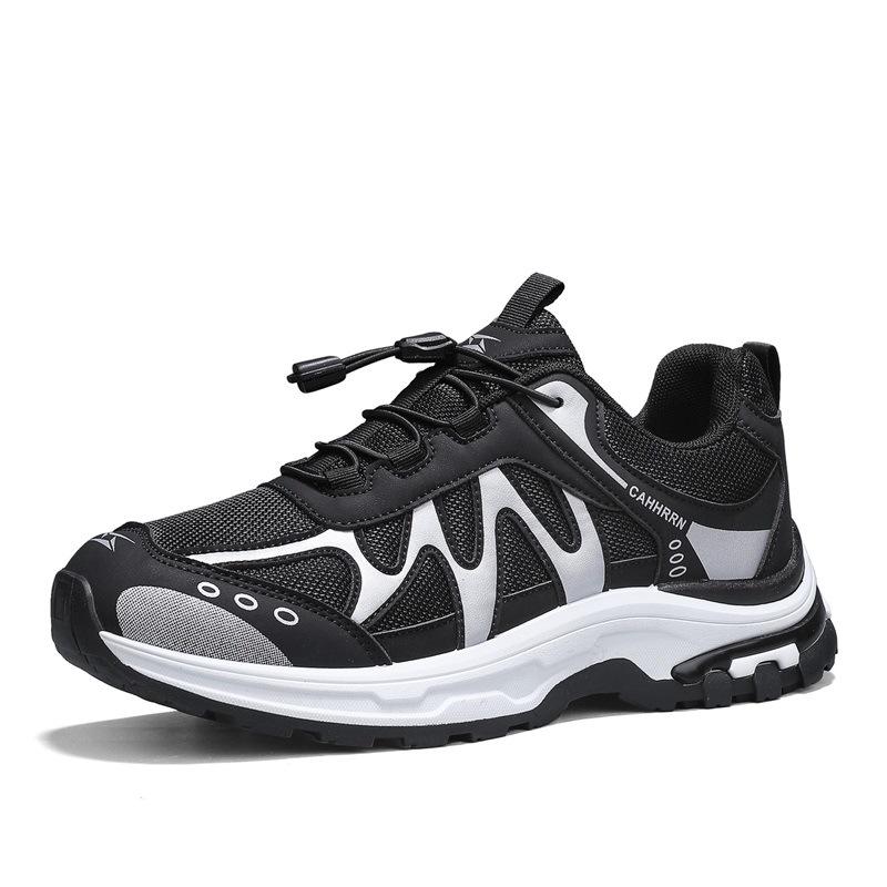 Four Seasons Trend Fashion Low-top Foot Hiking Shoes Contrast Colors Men's Outdoor Casual Sneakers Student Platform Shoes