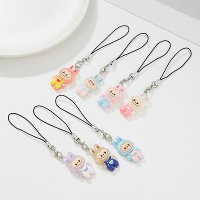 Cordão Labubu Desenho Animado DIY para Capa de Celular e Fone de Ouvido - Corrente Fofa para Casais e Melhores Amigos