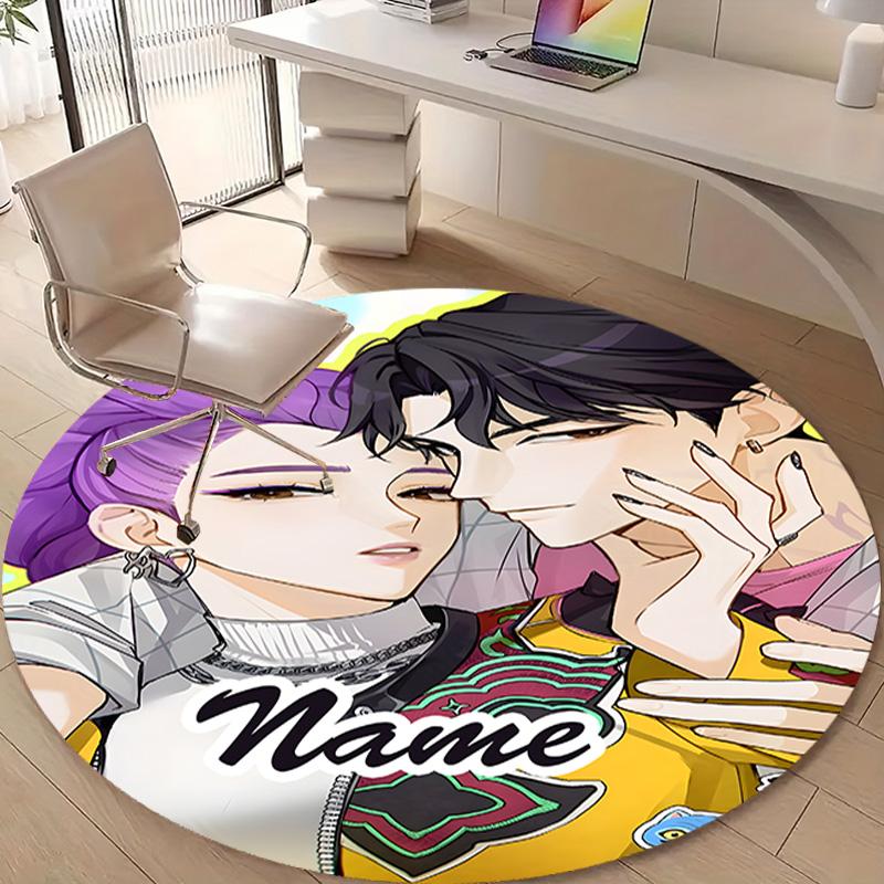 Personalized K-KPop Demon Hunters Round Chair Office Rug - Perfect for Mat, Office Chair & More - Ideal Gift for Birthdays and Holidays