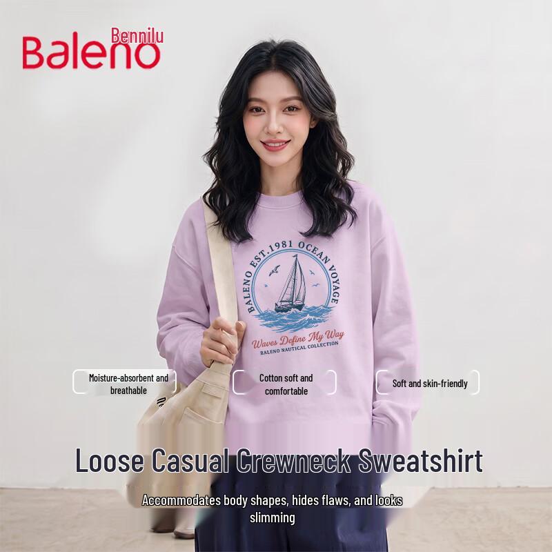 Baleno Women's Cotton Blend Crewneck Sweatshirt