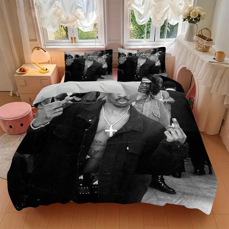 Rapper Fashion Bedding 3 Piece Set Hd Print Duvet Cover Pillowcases For Teens Adult Bedroom Decoration Christmas Gift C9211158