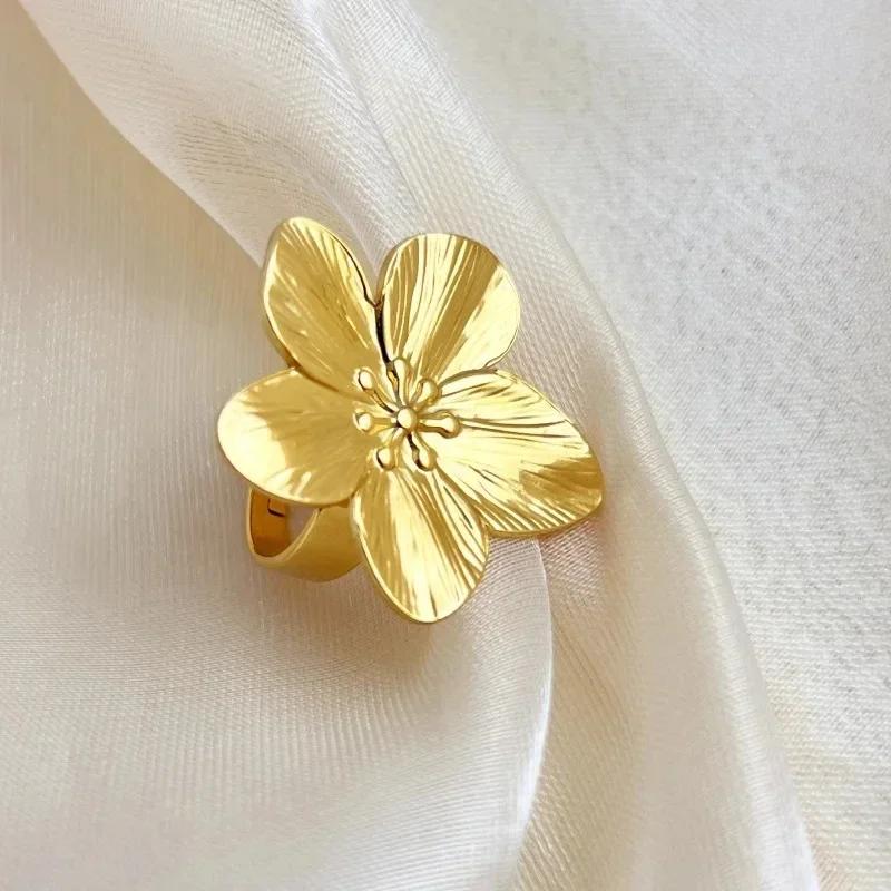 Double-Layer Pearl Chain Tassel Fashion Metal Ring for Women Exaggerated Gold Silver Color Geometric Finger Ring  Gifts