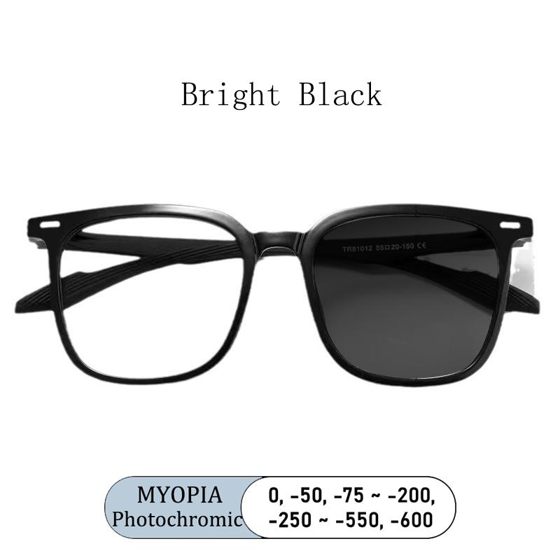 Classic Brand Photochromic Square Oversized Glasses Anti Blue Light Prescription Myopia Custom Men Eyewear