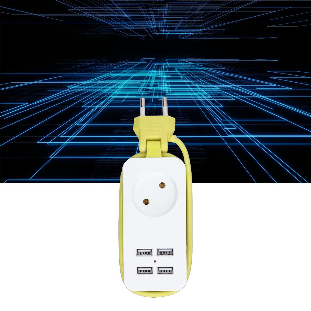 Power Strip 1200W 10A Fireproof  Adapter with 4 USB Port for Smartphones Tablet