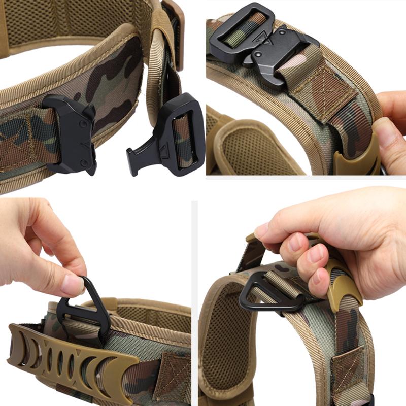 Adjustable Metal Double Buckle Tactical Dog Collar Luxury Designer Training Collar Dog German Shepherd For Medium Large Dogs