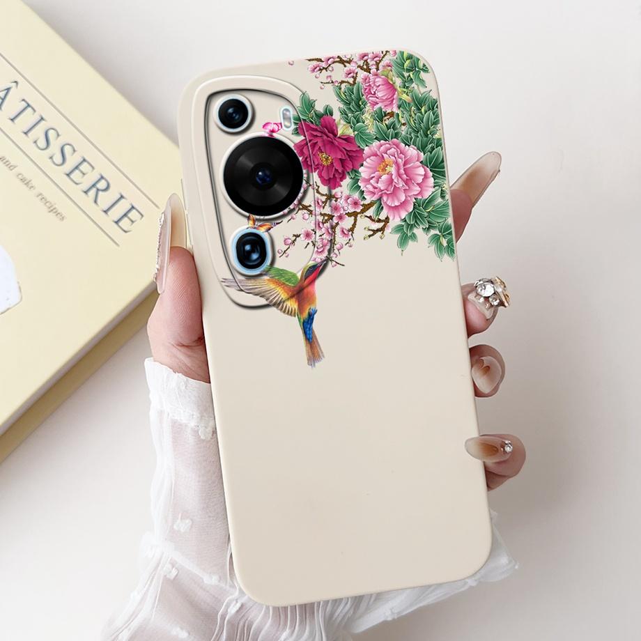 For Huawei P60 Art P60 Pro HuaweiP60 Case Cover Soft Silicone TPU Flower Butterfly Girly Fashion Painting Bumper Fundas