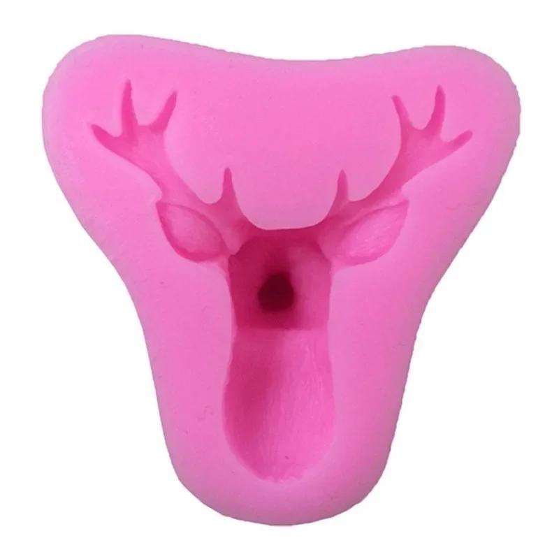 Elk Head Cake Mold Christmas Silicone Soap Candle Mold Xmas DIY Elk Dessert Cake Baking Tools