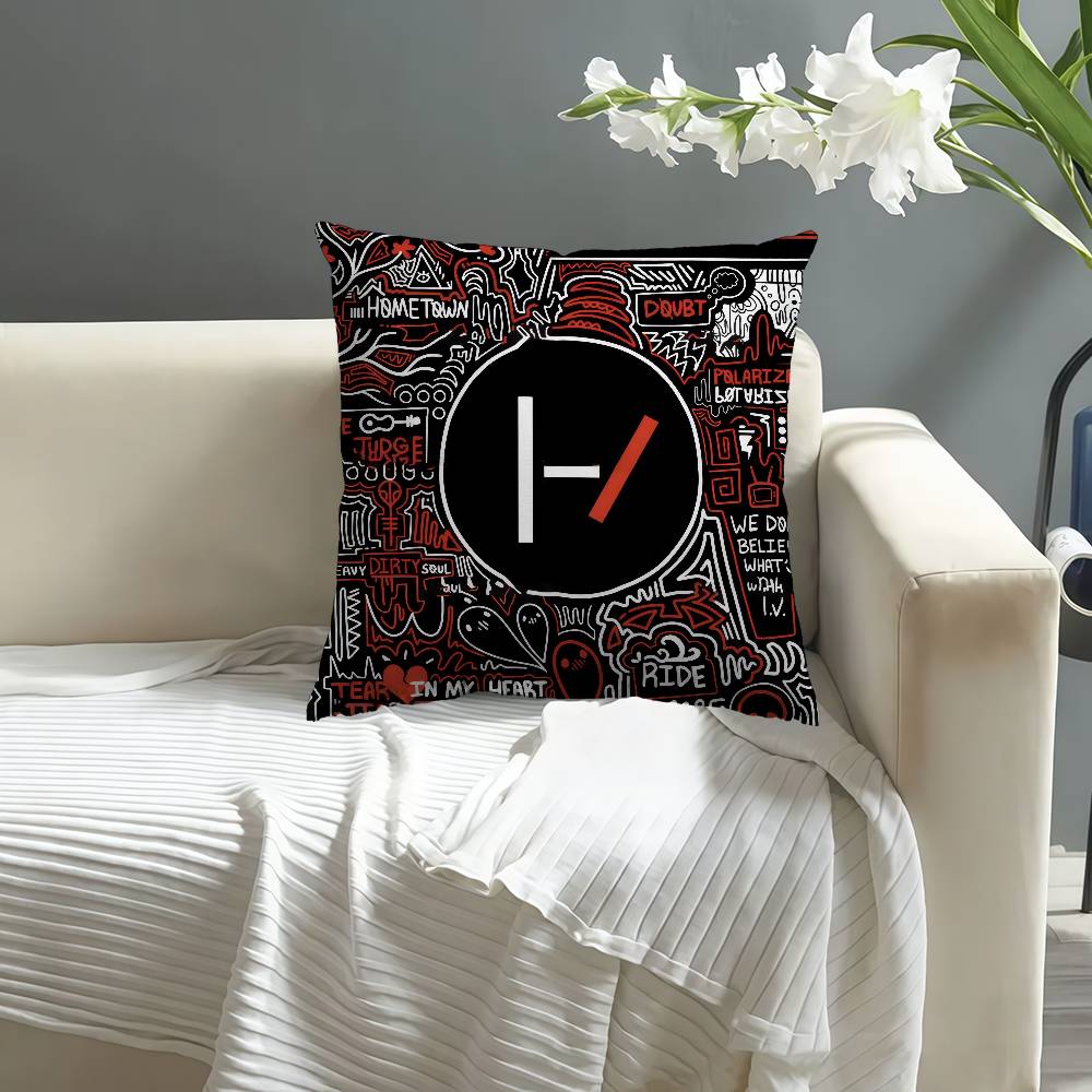 Popular T-Twenty One Pilot Band Pillow Gifts Home Office Furnishings Bedroom Sofa Car Cushion Cover Case 45X45Cm