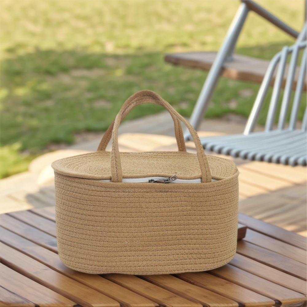 Cotton Thread Rope Diaper Storage Basket Large Capacity Baby Diaper Bag Home Living Room