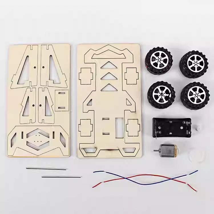DIY Wooden Electric Racing Car Kit for Kids - Educational and Fun Science Experiment