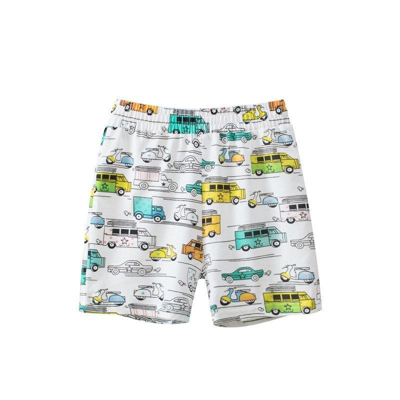 27Kids Printing and Dyeing Car Half Sleeve Cartoon Children s Clothing Shorts 140