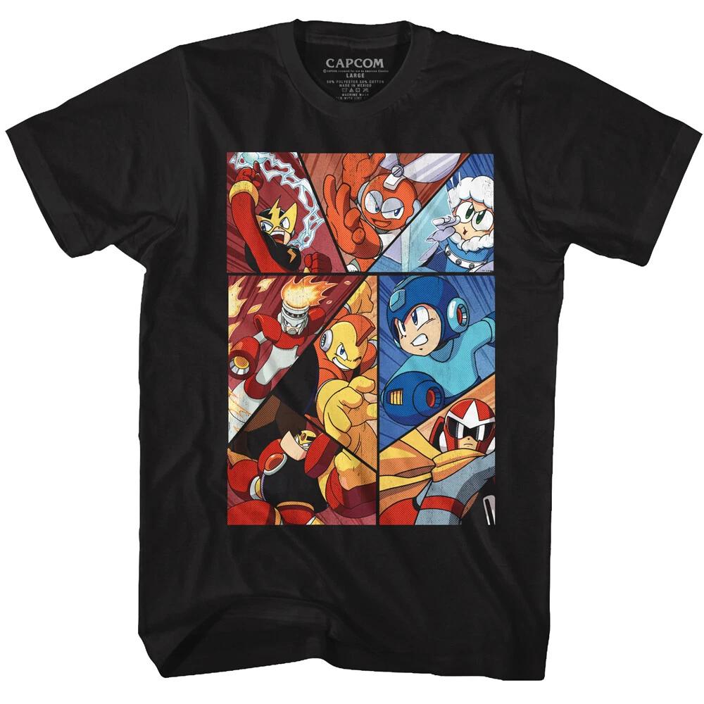 Mega Man Capcom Video Game Robot Panel Collage Men s T Shirt Gamer Merch S