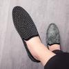 Men's shoes pointed leather shoes large size British style casual shoes rhinestone foot cover lazy shoes men