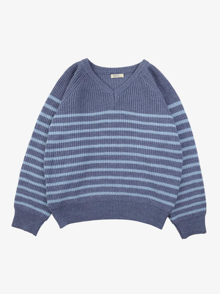 Ousa Striped Raglan V-Neck Knit