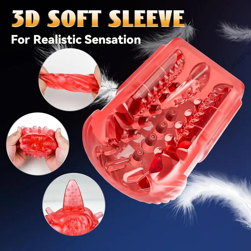Thrusting Rotation Male Masturbator Automatic Masturbator Cup Tongue Licking Telescopic Blowjob Machine for Men Adult Sex Toys